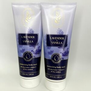 LOT OF 2 Bath & Body Works Lavender Vanilla Body Wash Pack Aromatherapy 10oz NEW